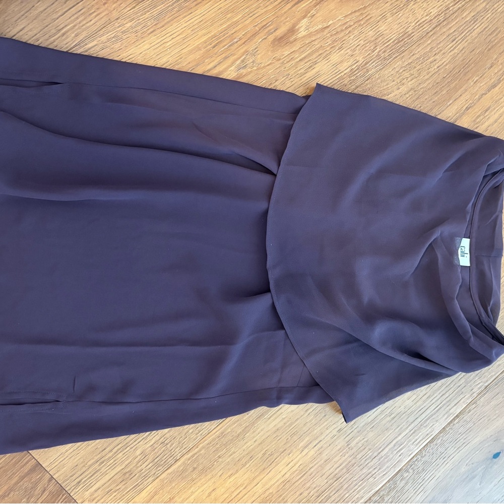CAbi One Shoulder Dress in Deep Purple